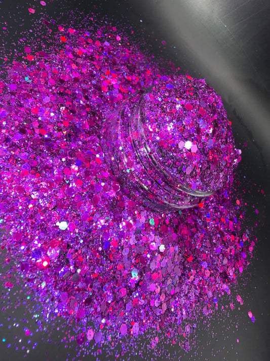 -Kaleidoscope- Magenta/ Violet Colorshift Holo Illusion Glitter
