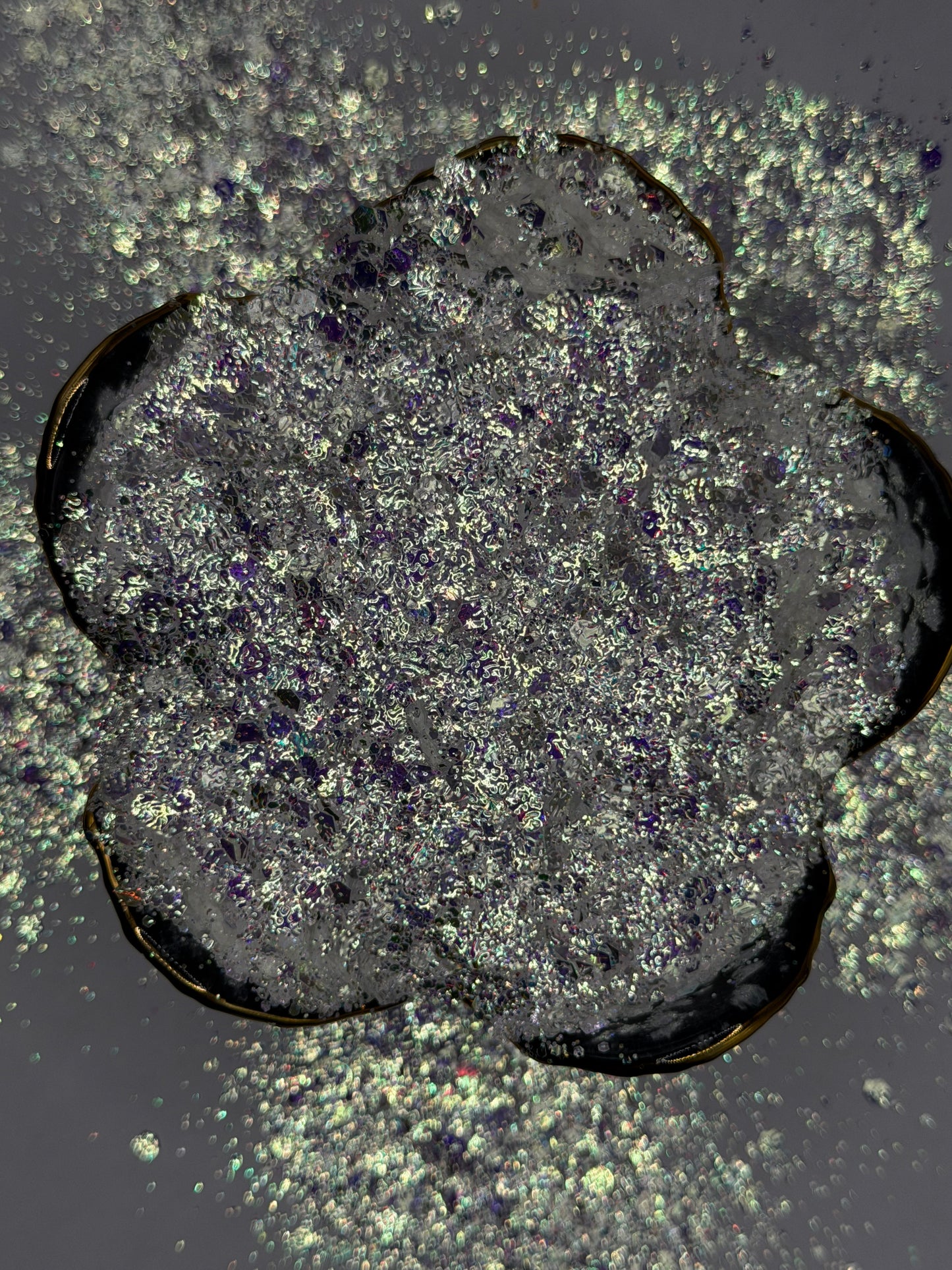-Ghostly- Opal Green and Purple Colorshift Mirror Silver Textured Glitter
