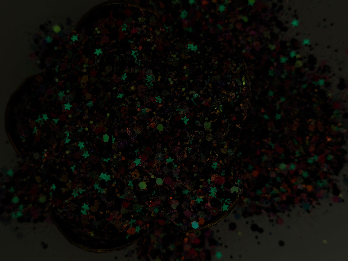 -Riot- Muti-Colored Mix, and Textured Iridescent Glitter With Blue Glow Stars
