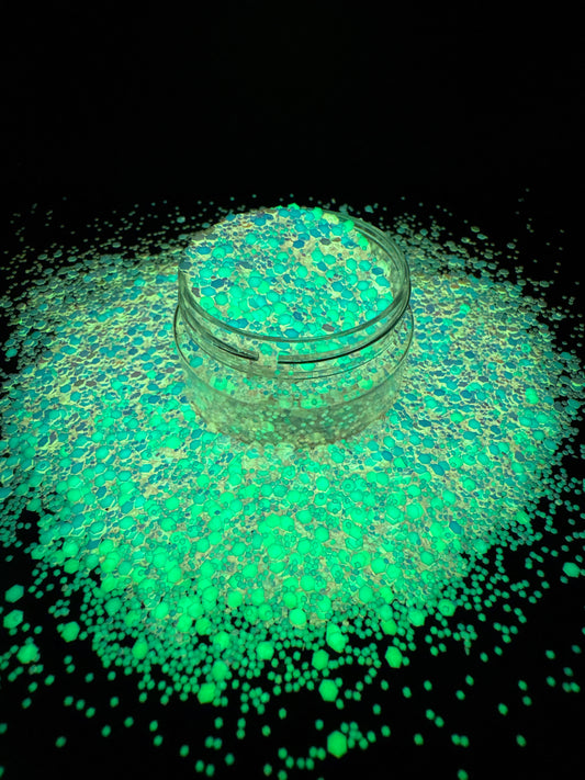 -Rose Quarts Glow- High Flash Pink/Purple shift Chunky Mix Glitter, Glow