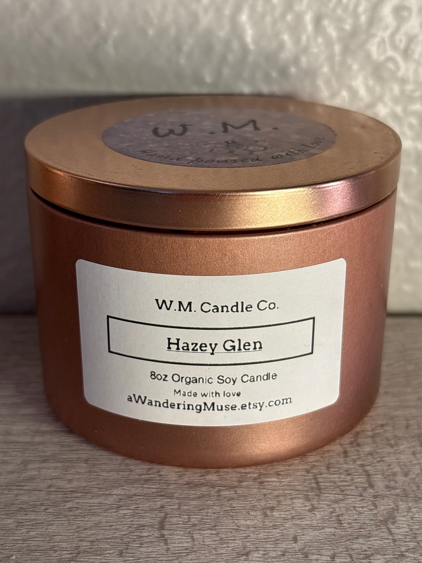 -Hazey Glen- 8oz Organic Soy Candle