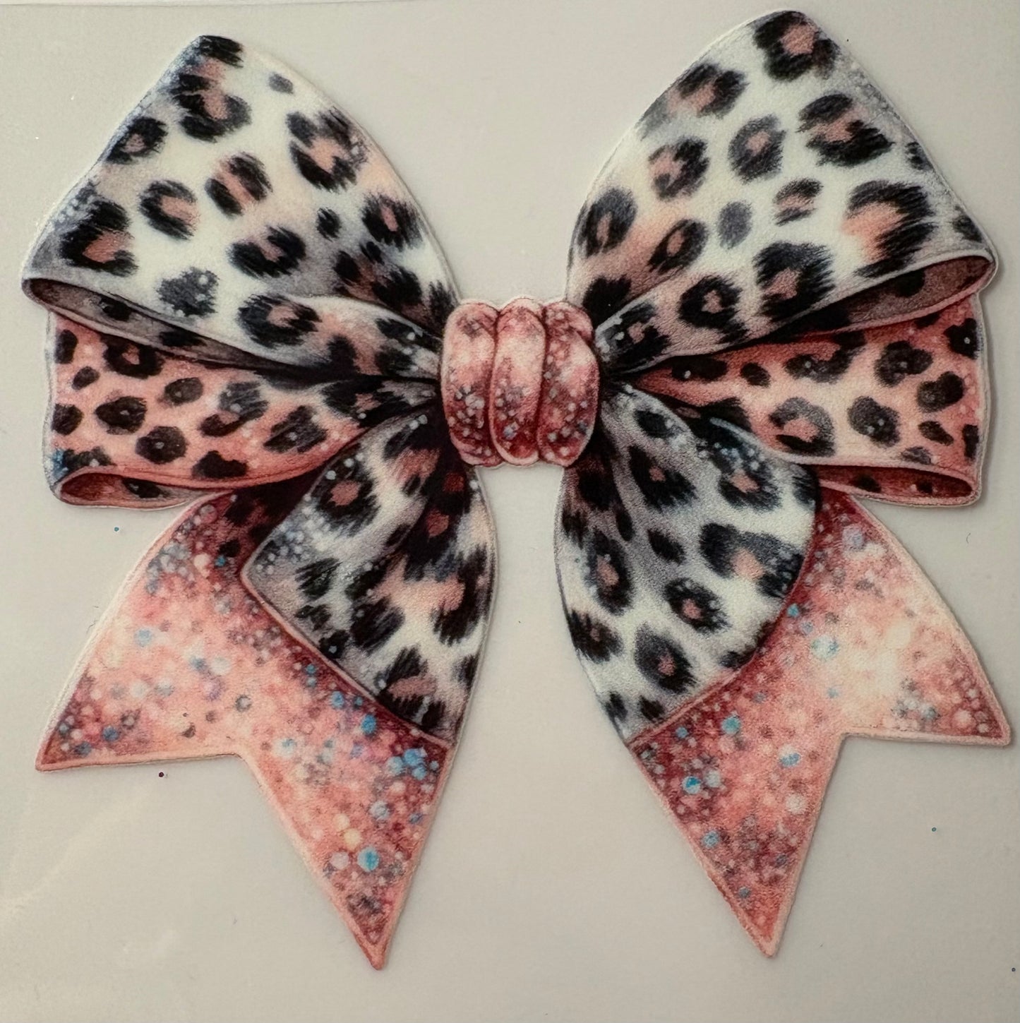 Leopard Print Bow, Pink