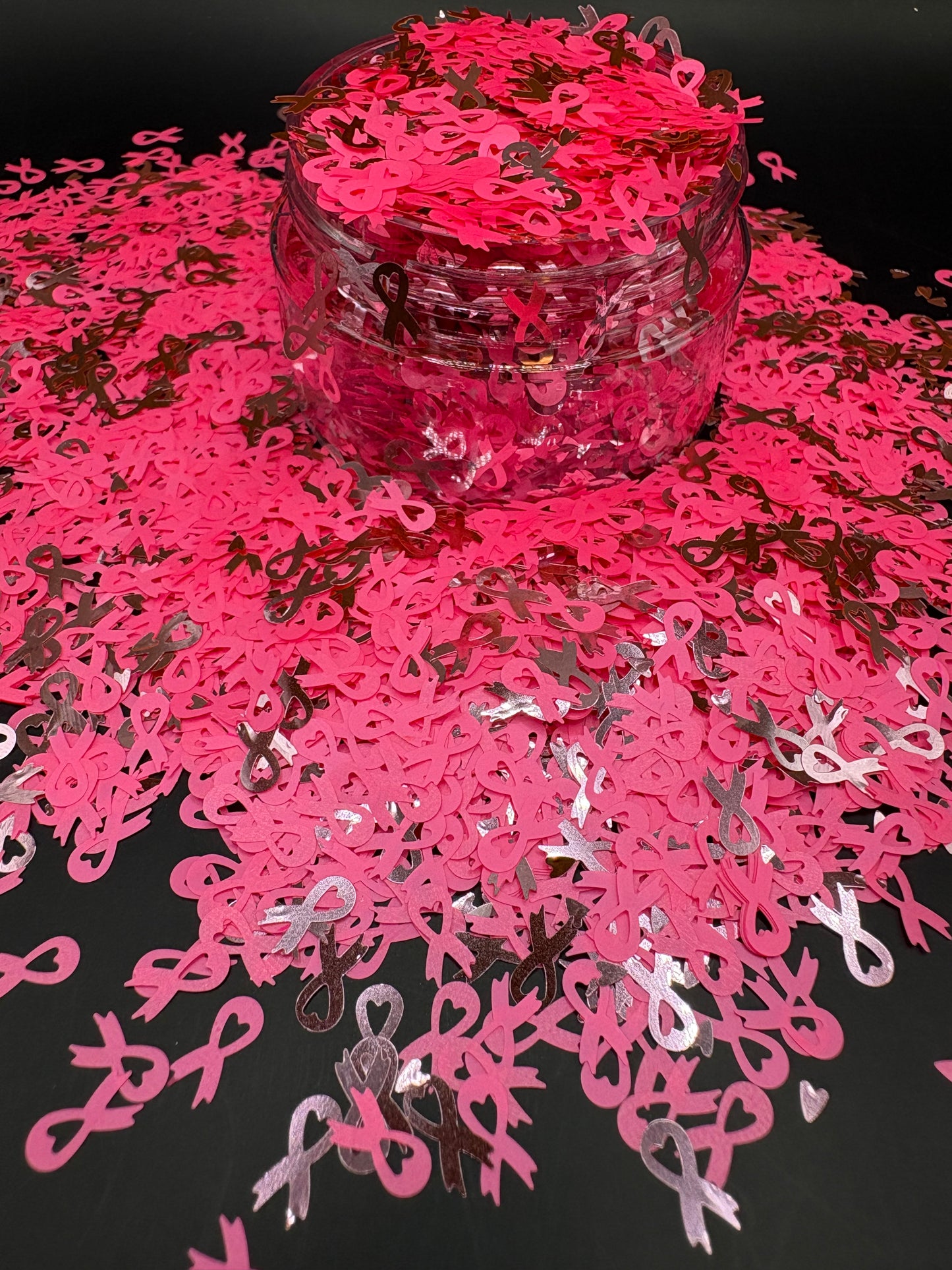 -Cancer Awareness Ribbons- Custom Limited Shape Mix Glitter