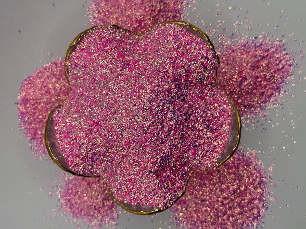 -Rosey- Gold & Pink Mini Bubble Glitter