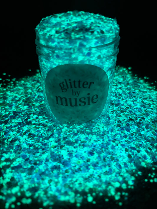 -Luna- Blue/Opal Custom Chunky Glow Mix