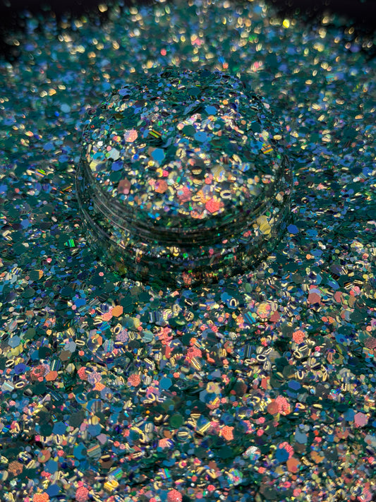 -Medusa- Blue/ Green High Flash Custom Mixed Glitter