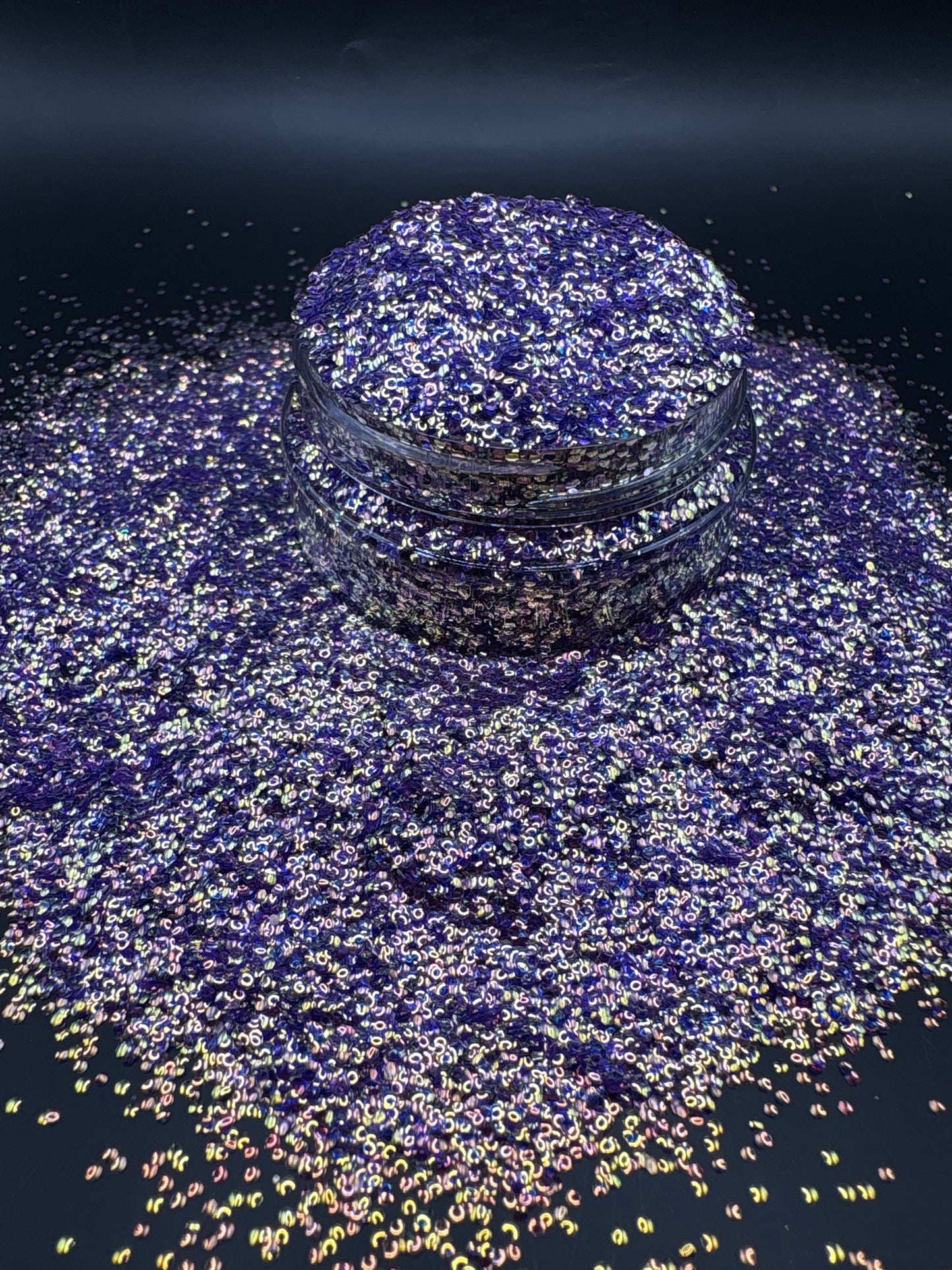 -Queenly- Purple/ Gold Small Bubble Glitter