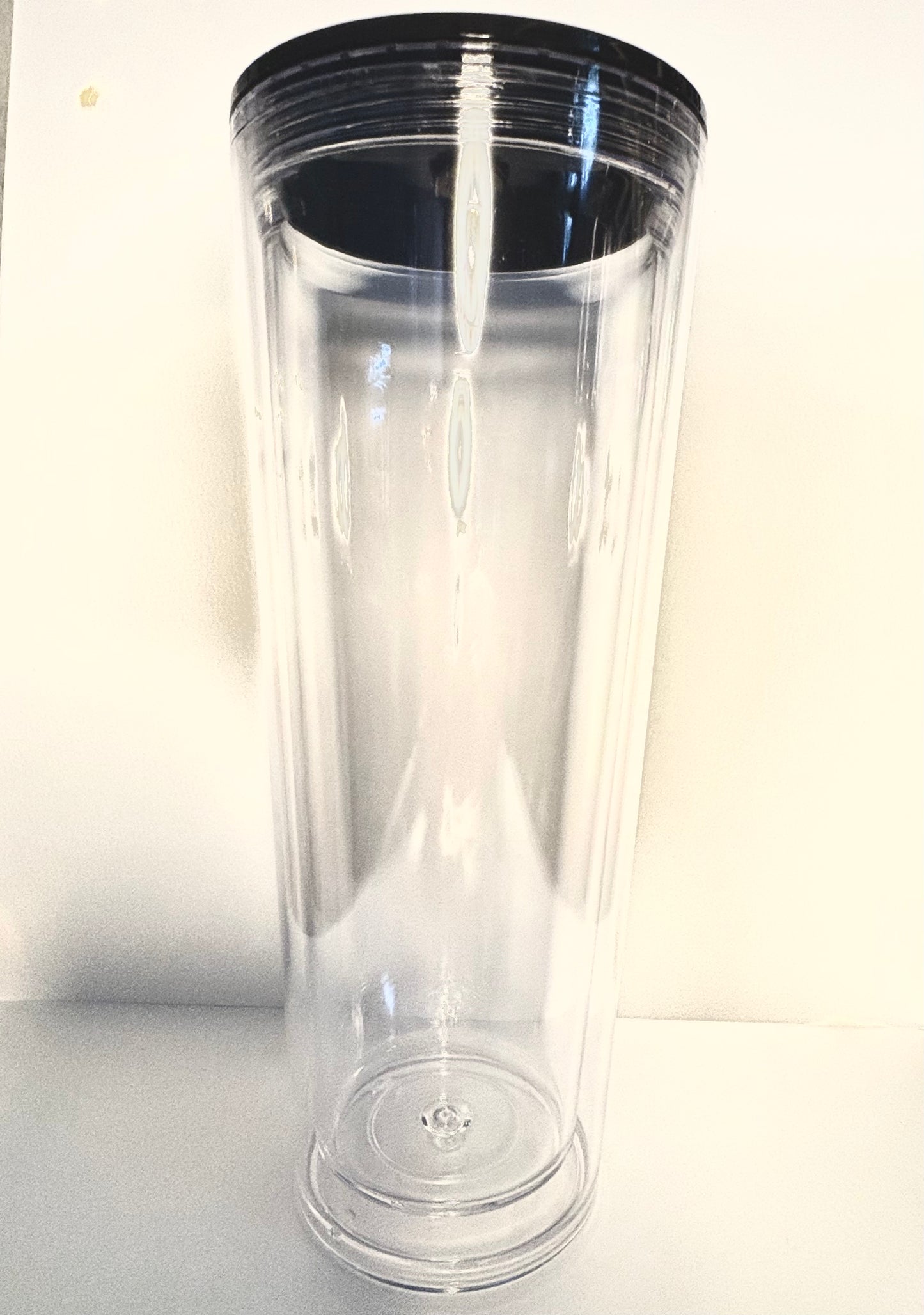 24 Oz Custom Acrylic Tumbler With Black Lid