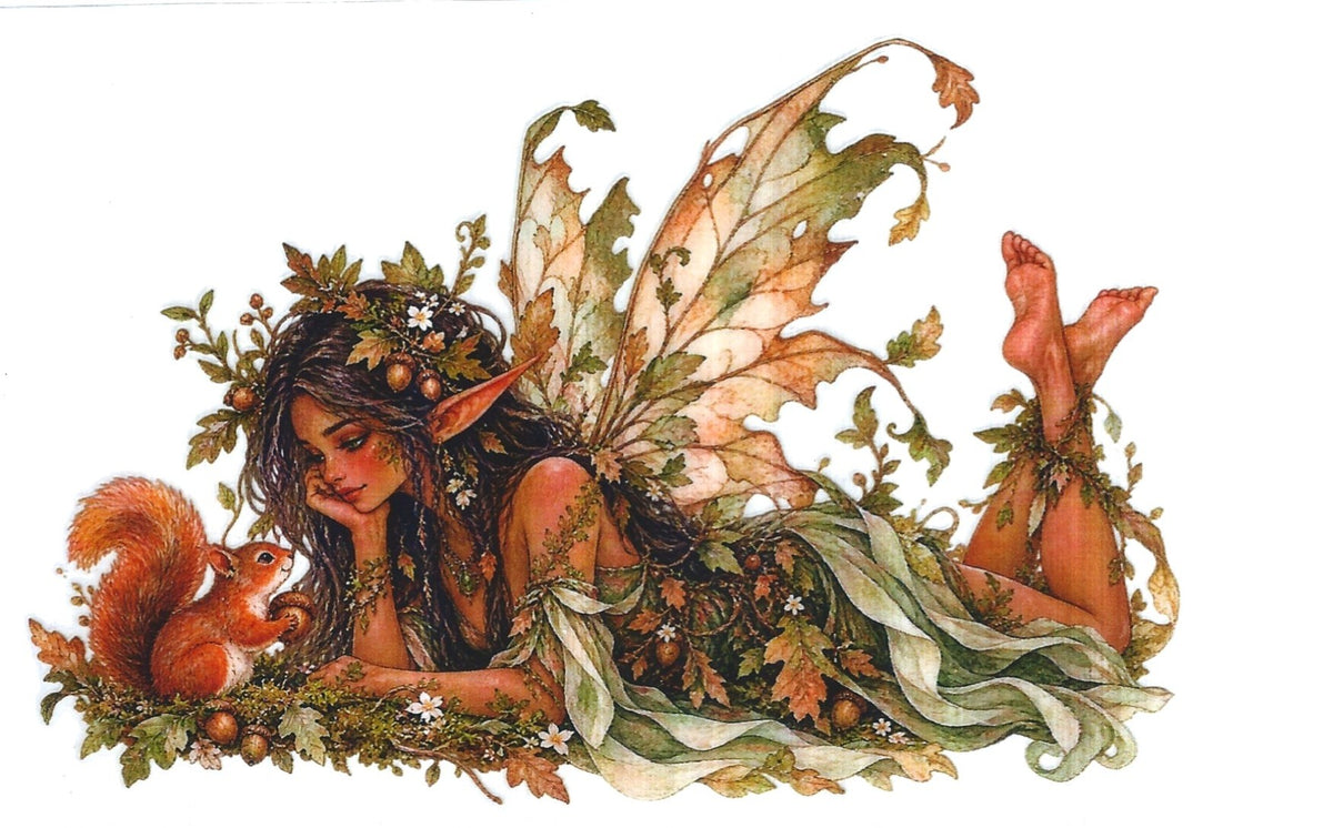 -Curious Wood Fairy- Art By Musie Originally Designed UVDTF- Printed by 216