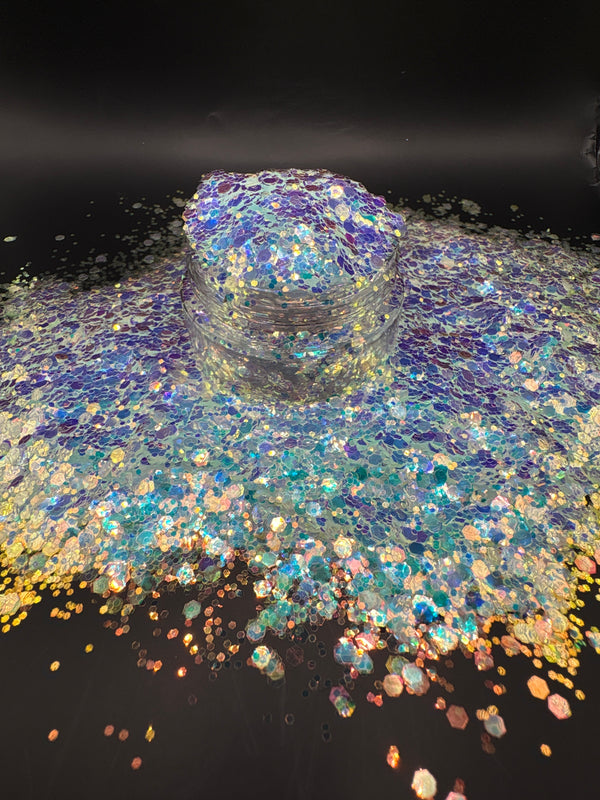 -Dreamsight- High Flash, Iridescent Opal Chunky Mix Glitter