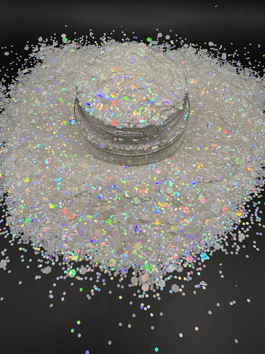 -White Diamonds- White Holographic MixGlitter