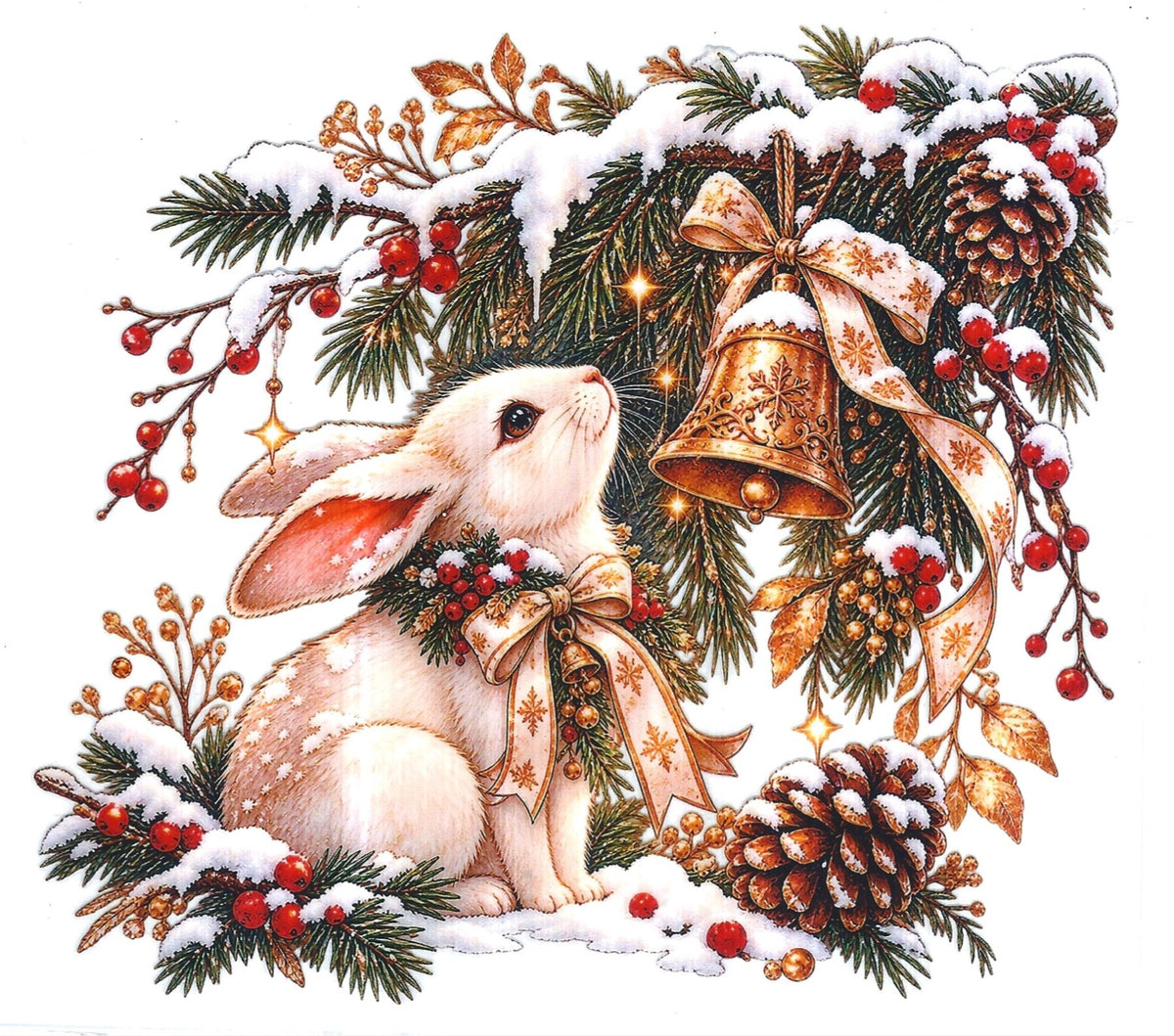 -White Rabbit in the Snow- Art By Musie Originally Designed UVDTF- Printed by 216