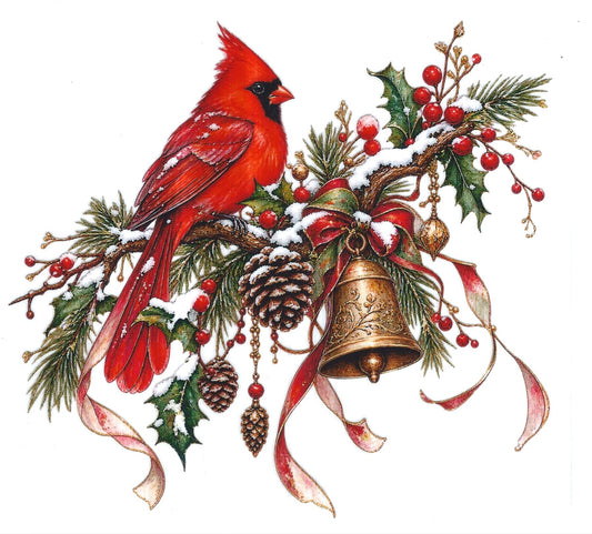 -Cardinal on a Branch- Art By Musie Originally Designed UVDTF- Printed by 216