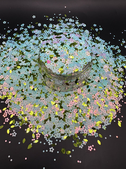 -Spring Flower Mix- Custom Glitter Shape Mix