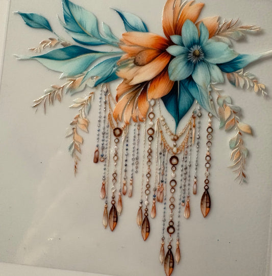 Flowers and Jewels, Suncatcher, Pastel