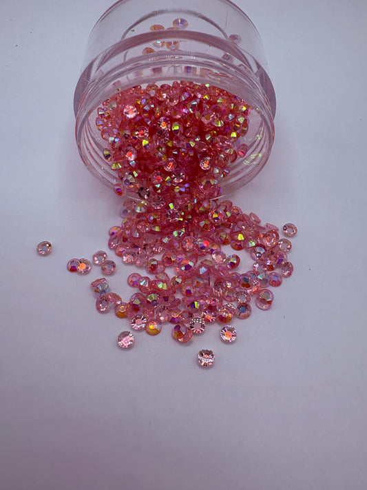Rose Quartz Glass Rhinestones 3mm Flatback
