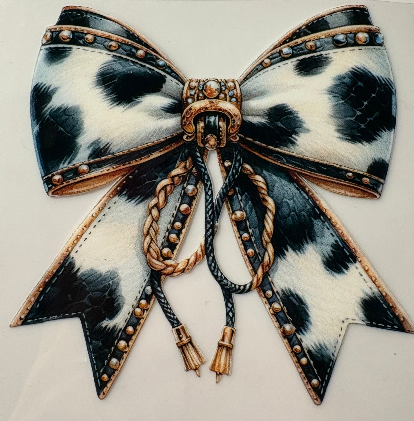Cow Print Bow, Tassel