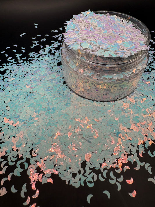 -Pale Blue Opal Moons-