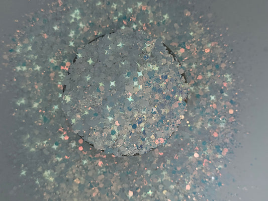 -Written In The Stars- Chameleon White/Opal Custom Mix, with 4-Point Glow Stars
