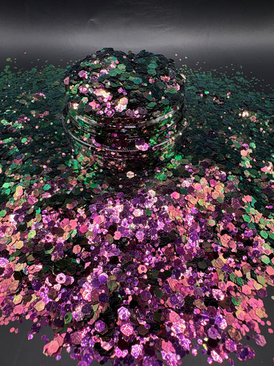 -Varda- Green/Magenta Chameleon Chunky Glitter