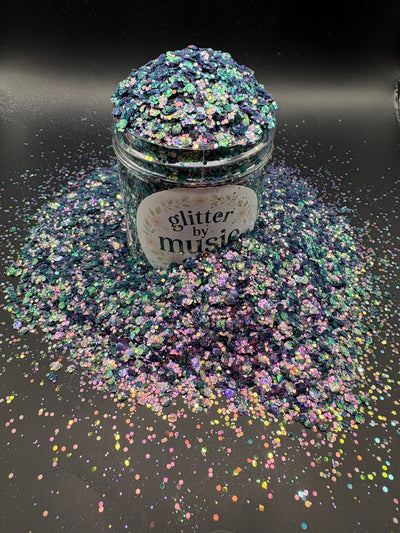 -Pixi Hollow- Emerald Green/ Navy Blue/Violet Chameleon Glitter Custom Mix