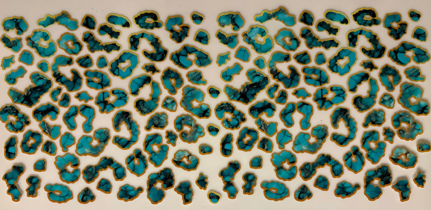 Marbled Teal Leopard Print
