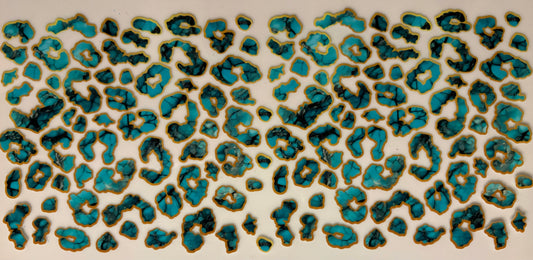 Marbled Teal Leopard Print