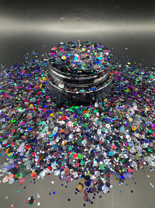 -Midnight Muse- Black Holo Glitter