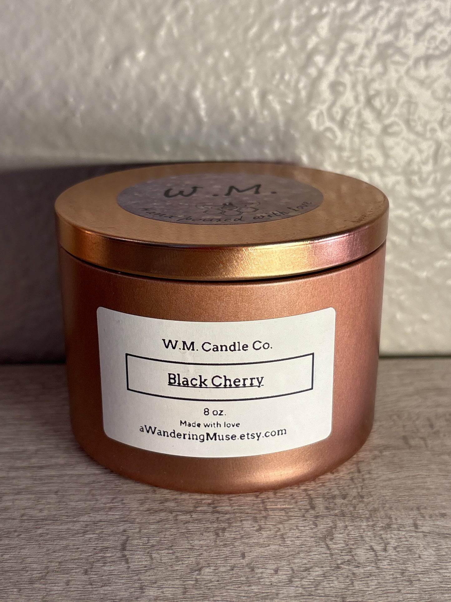 -Black Cherry- 8oz Organic Soy Candle