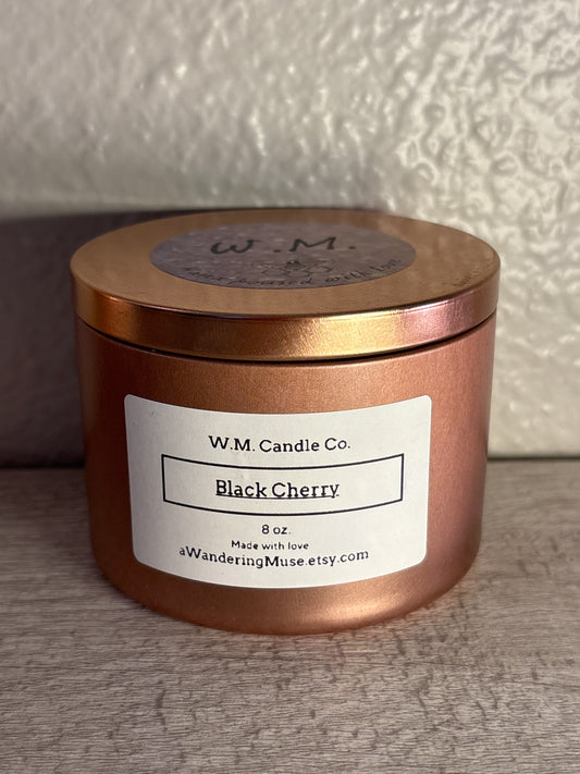 -Black Cherry- 8oz Organic Soy Candle