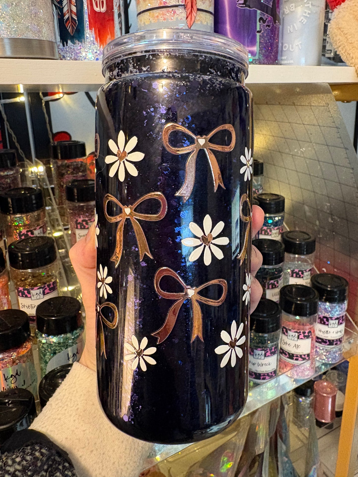 20oz snowglobe tumbler