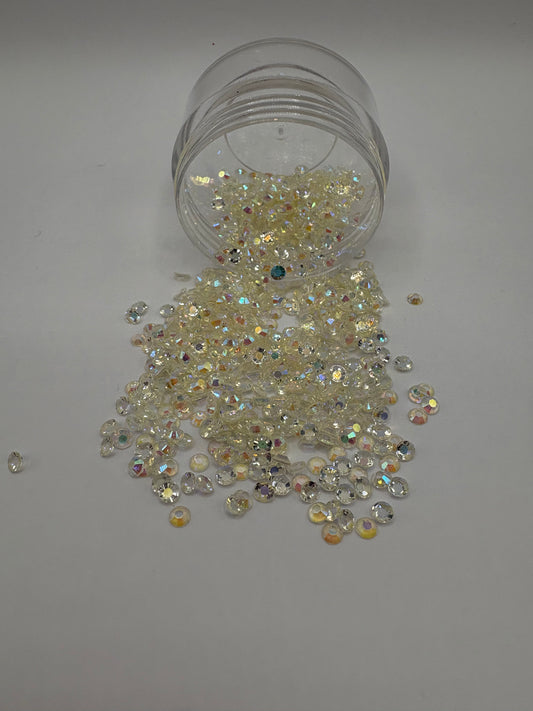 Opal Diamonds- Glass Rhinestones 3mm Flatback
