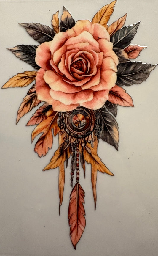 Rose Dreamcatcher/ Feathers