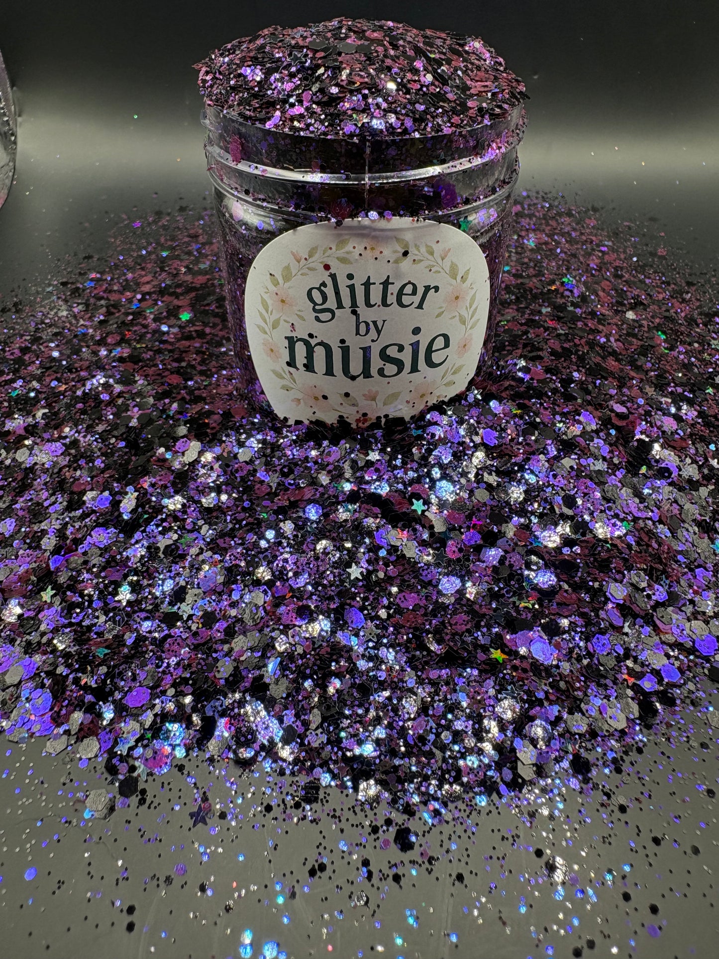 Bring Me To Life (Glitter Of The Week) with Black Holographic Stars