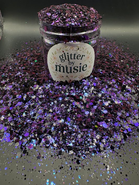 Bring Me To Life (Glitter Of The Week) with Black Holographic Stars