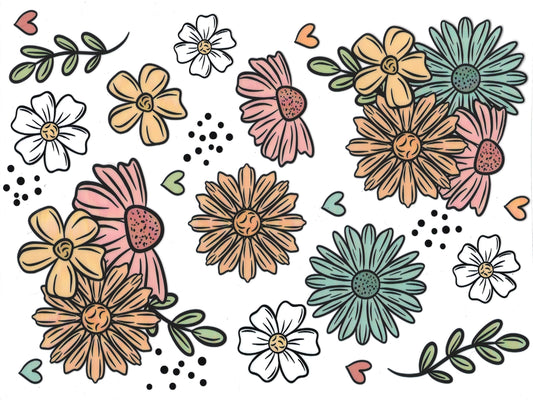Hearts and Flowers Transfer Sheet
