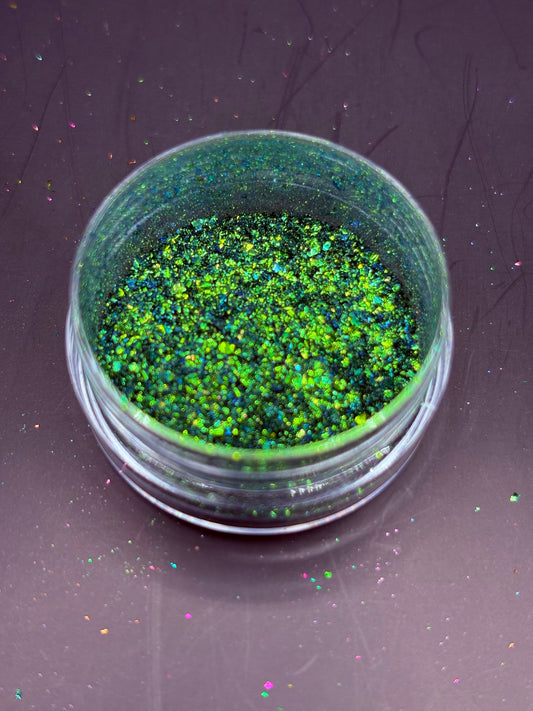 -Dragon Scale- Green/Blue Colorshift Chameleon Pigment Flake