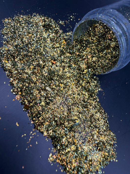 -Prime- Sage Green & Gold Chameleon Pigment Flake
