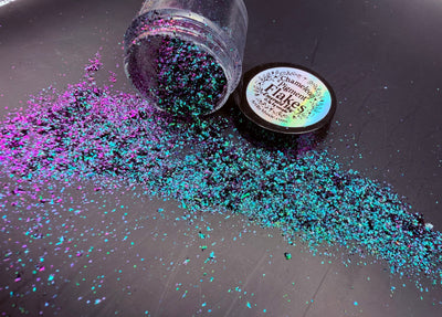 -Emerald Sky- Chameleon Pigment Flakes Violet/Emerald/Blue Shift