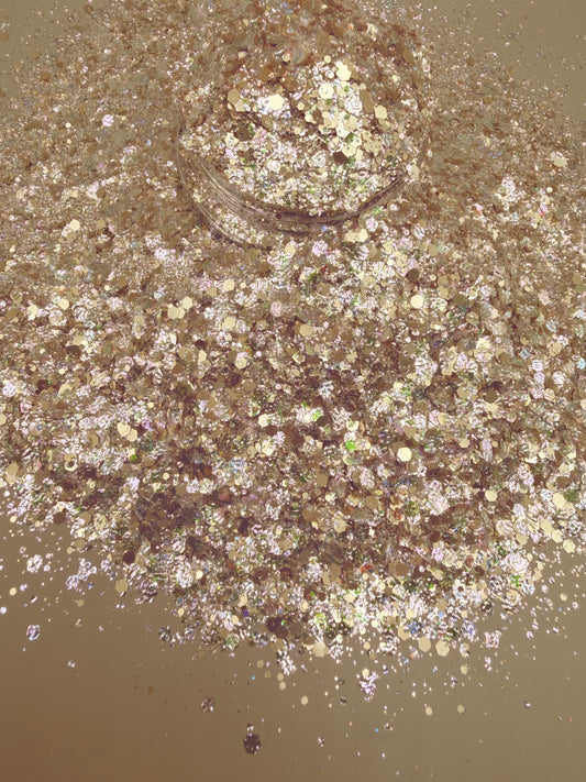 -Eden - Gold & Opal  Custom Chunky Glitter