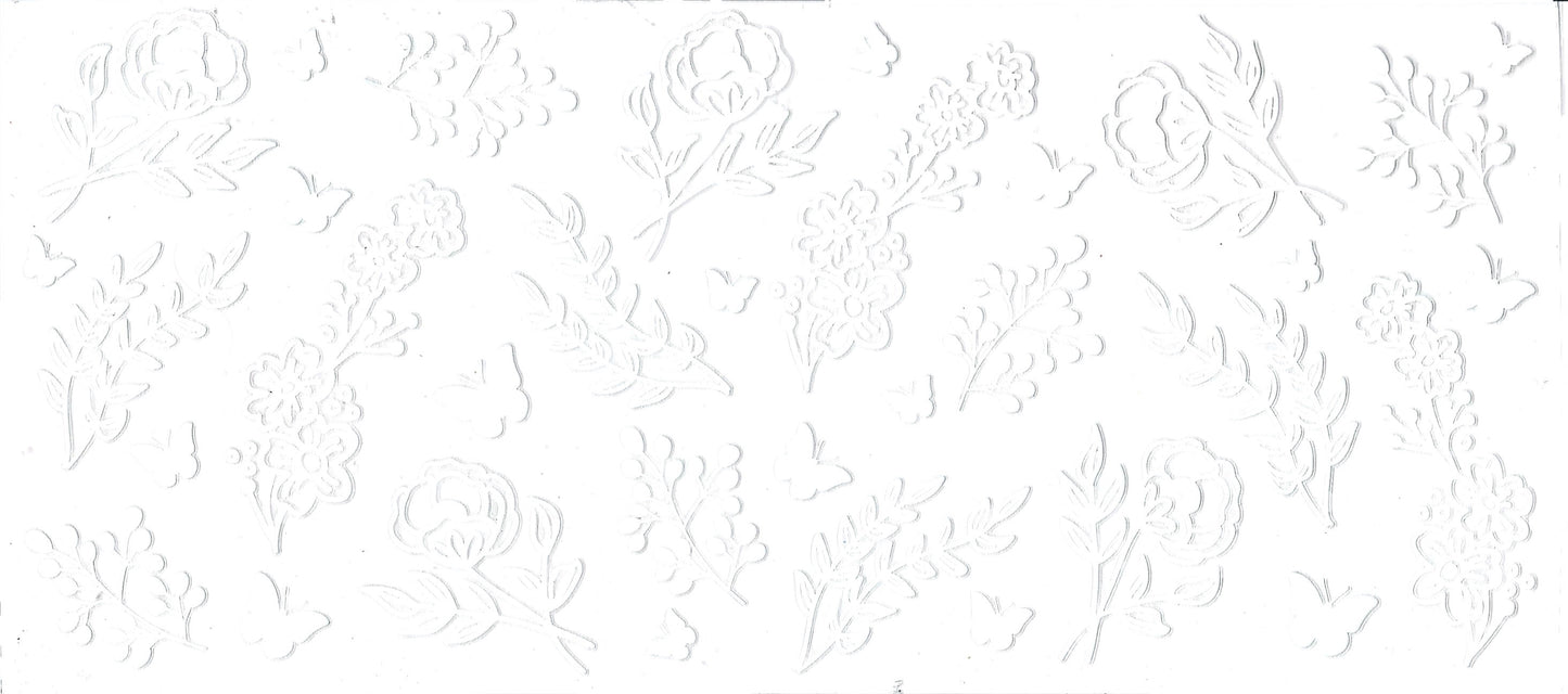 UVDTF Decal white flower print