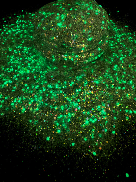 -Forest Of Fairies, Fine- Limited, Pastel Green Custom Mix, Glow
