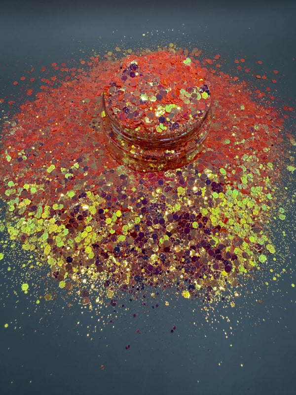-Knox- High Flash Orange Chunky Mixed Glitter