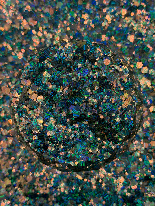 -Elven Magic- Green/ Teal/ Blue Chameleon Sliced Holographic
