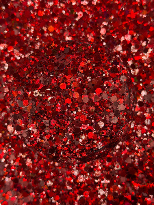 -Holly Berry- Chunky Holographic Red Mix