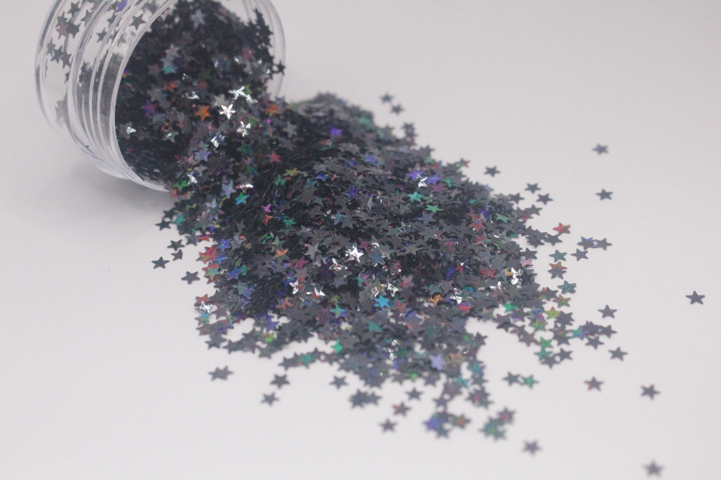 Midnight Black Holographic Stars