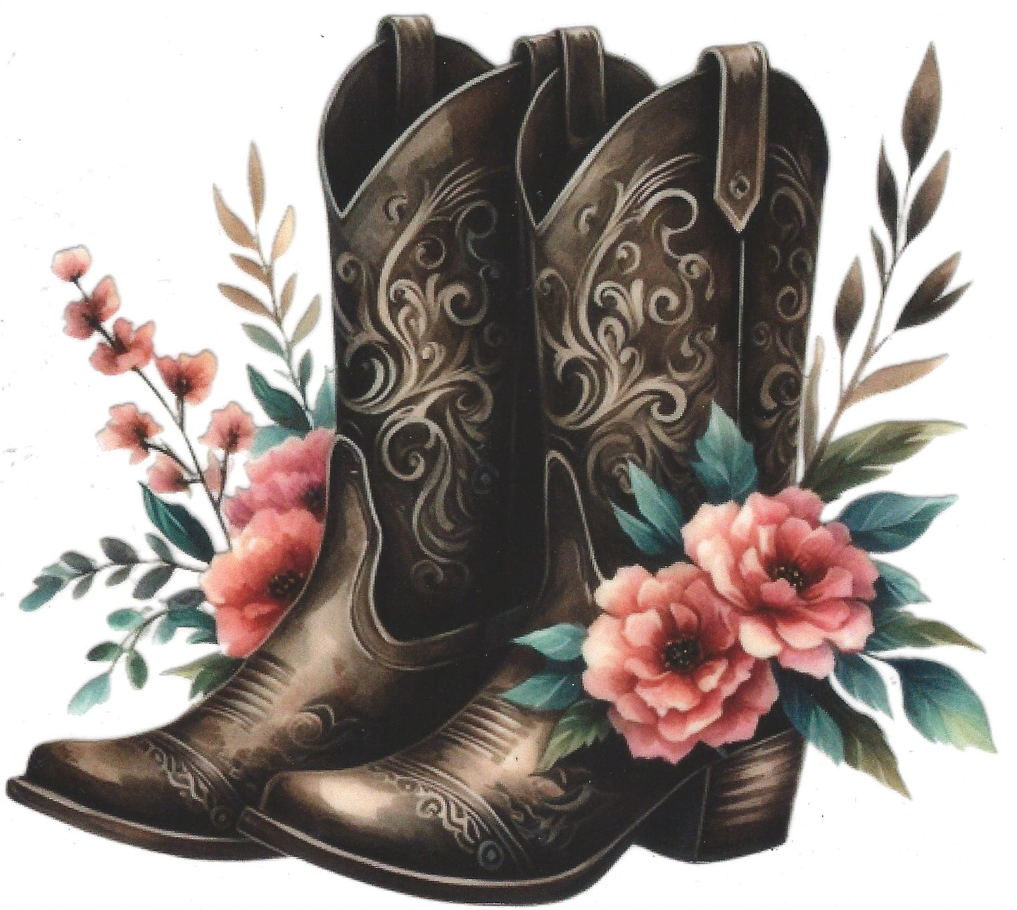 Floral Western Boots