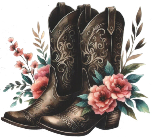 Floral Western Boots