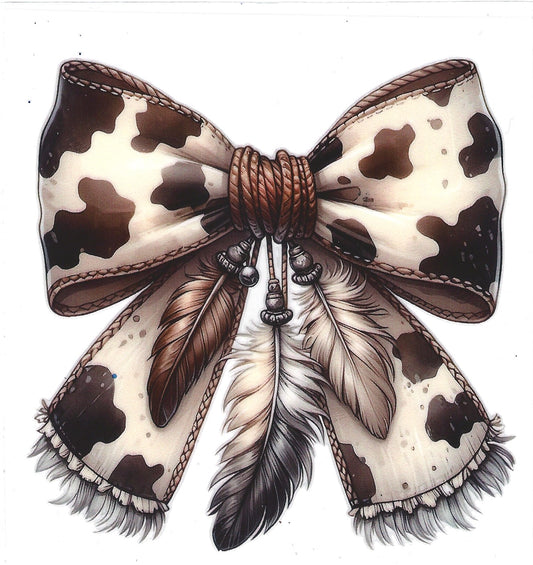 Cutsie Cow Print Bow