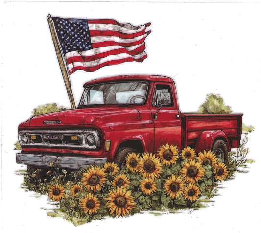 Red Truck and Flag